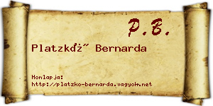 Platzkó Bernarda névjegykártya